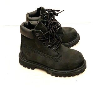 Black Timberland toddler boots